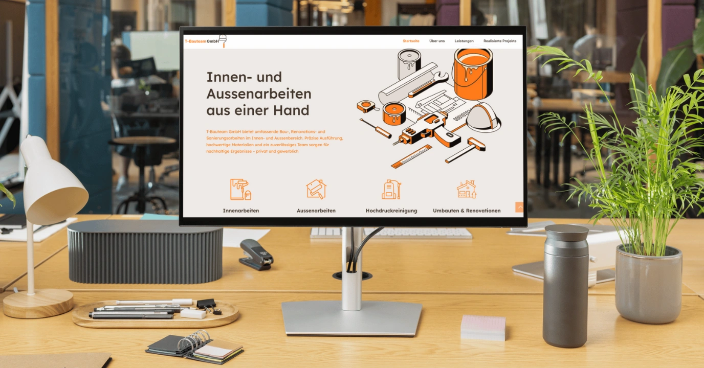 Malerarbeiten & Fassadenarbeiten Website | Lumovo Digitales Projekt für die T-Bauteam GmbH (Aargau): WordPress-Website für Malerarbeiten, Innen- und Aussenarbeiten, Fassadenarbeiten, lokales SEO, Hosting und Web-Support.4