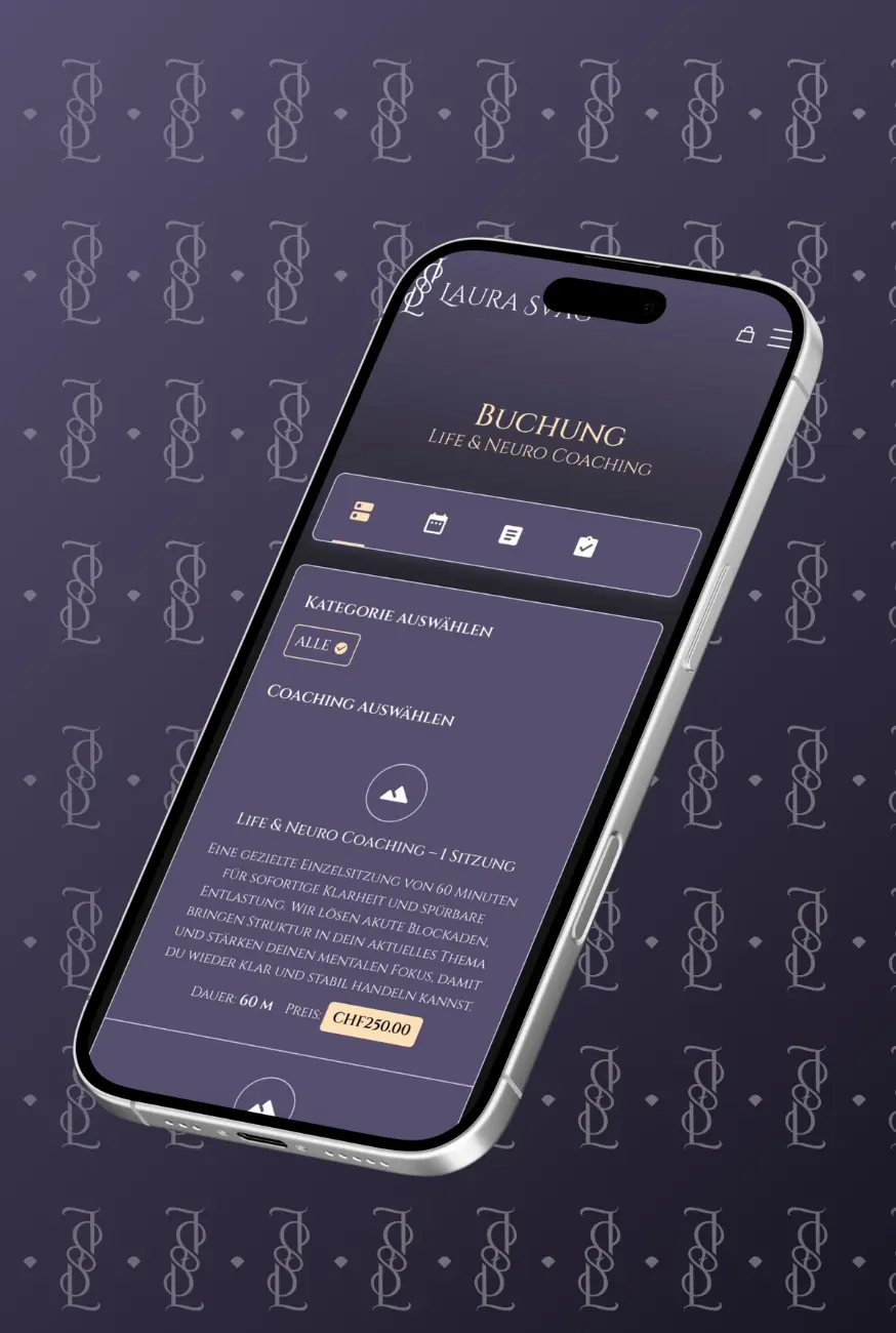 Mobile Online-Buchung auf der Laura Svag Website