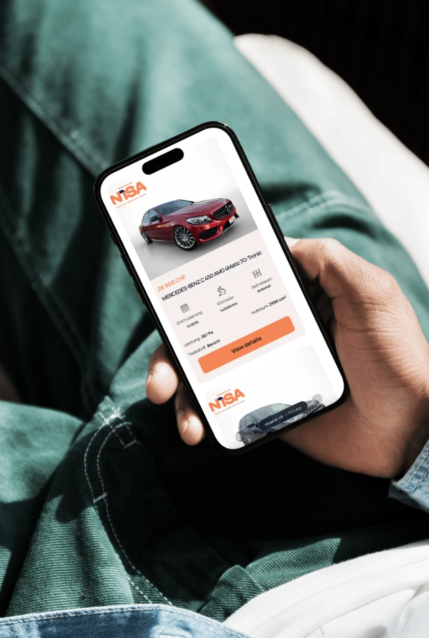 NISA Car – Mehrsprachige Automotive Website & SEO | Lumovo Mehrsprachige Automotive Website & SEO für NISA Car: Automotive Website Schweiz mit Online-Fahrzeugkatalog, WordPress und SEO-Setup.7