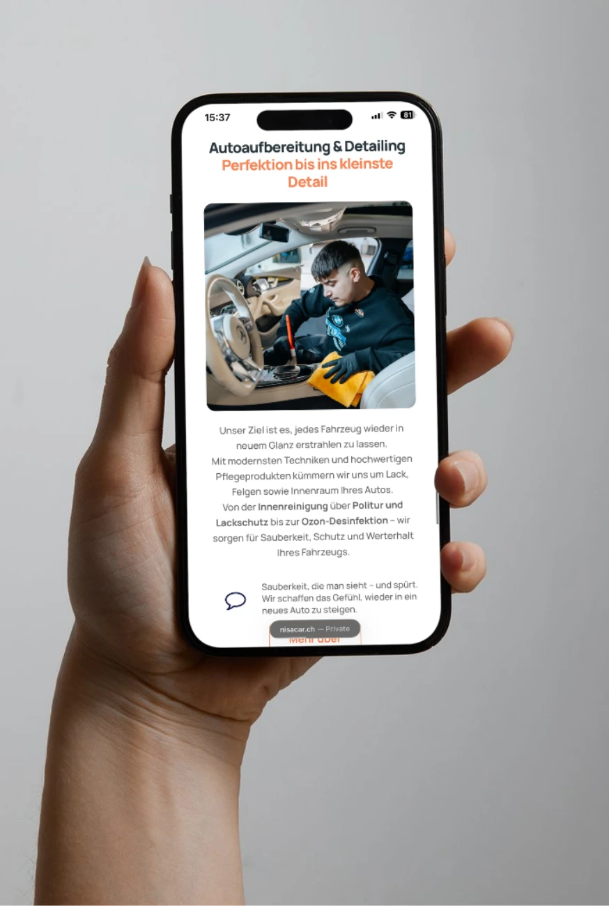 NISA Car – Mehrsprachige Automotive Website & SEO | Lumovo Mehrsprachige Automotive Website & SEO für NISA Car: Automotive Website Schweiz mit Online-Fahrzeugkatalog, WordPress und SEO-Setup.6
